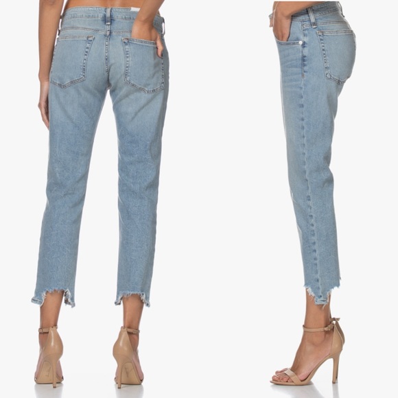Rag & Bone Dre Low-rise Slim Destroyed Boyfriend Jeans in Thunderbird - Picture 2 of 3